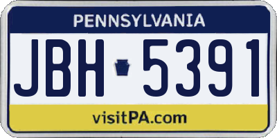 PA license plate JBH5391