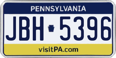 PA license plate JBH5396