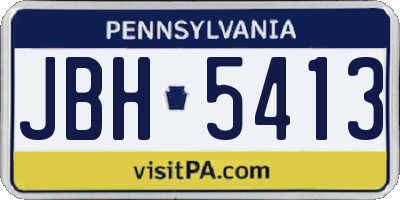 PA license plate JBH5413