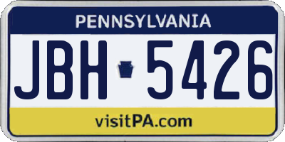 PA license plate JBH5426
