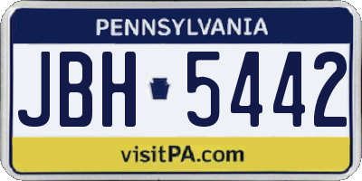 PA license plate JBH5442
