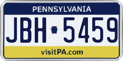 PA license plate JBH5459