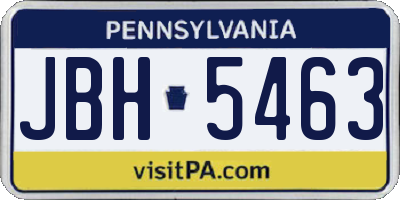 PA license plate JBH5463
