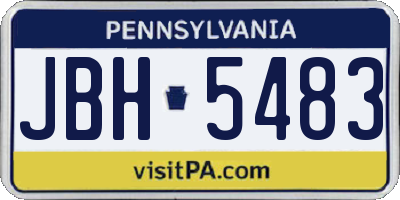PA license plate JBH5483