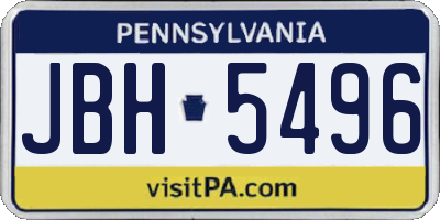 PA license plate JBH5496