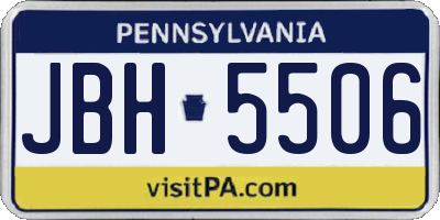 PA license plate JBH5506