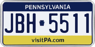 PA license plate JBH5511