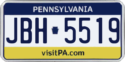 PA license plate JBH5519