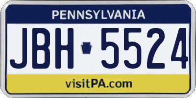 PA license plate JBH5524