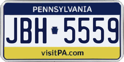 PA license plate JBH5559