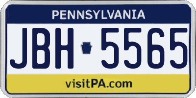 PA license plate JBH5565