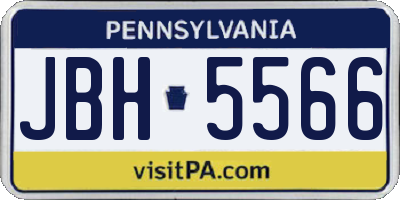 PA license plate JBH5566