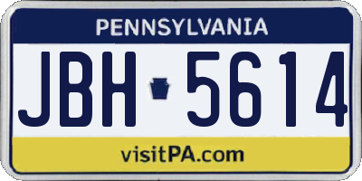 PA license plate JBH5614
