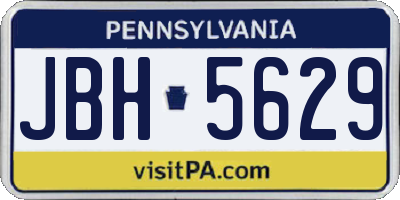 PA license plate JBH5629
