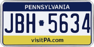 PA license plate JBH5634