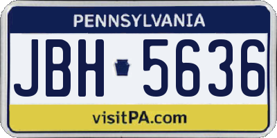 PA license plate JBH5636