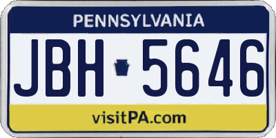 PA license plate JBH5646