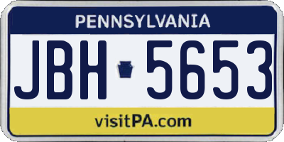 PA license plate JBH5653