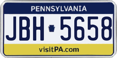 PA license plate JBH5658