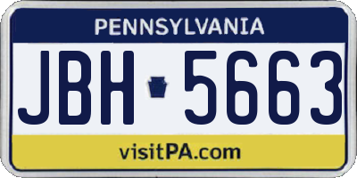 PA license plate JBH5663