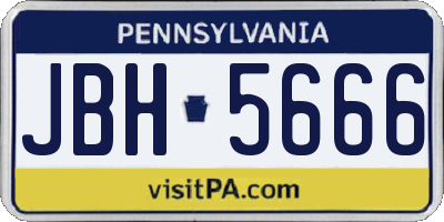 PA license plate JBH5666