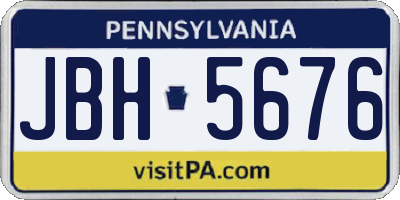 PA license plate JBH5676