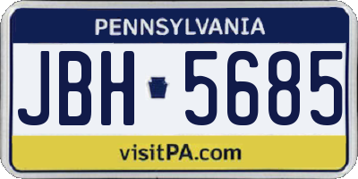 PA license plate JBH5685