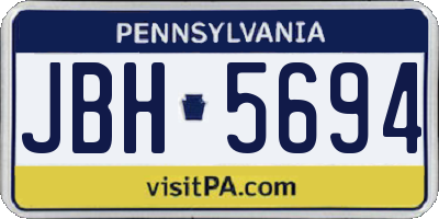 PA license plate JBH5694