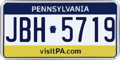 PA license plate JBH5719