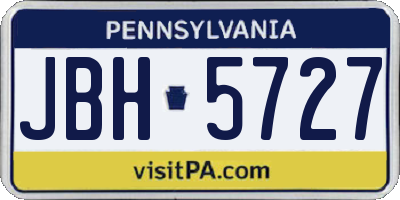 PA license plate JBH5727