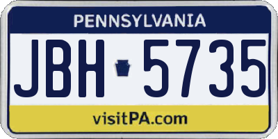 PA license plate JBH5735