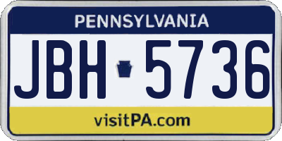 PA license plate JBH5736