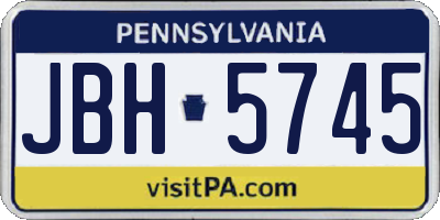 PA license plate JBH5745