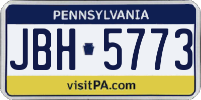 PA license plate JBH5773
