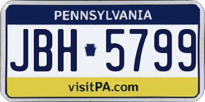 PA license plate JBH5799