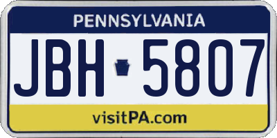 PA license plate JBH5807