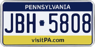 PA license plate JBH5808
