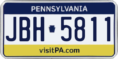 PA license plate JBH5811