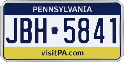 PA license plate JBH5841