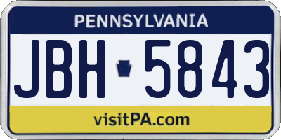 PA license plate JBH5843