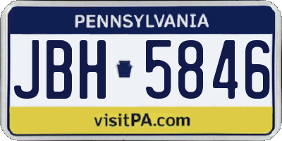 PA license plate JBH5846