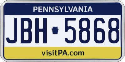 PA license plate JBH5868