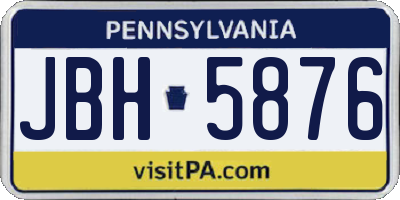 PA license plate JBH5876