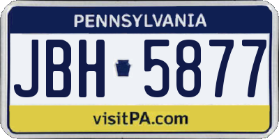 PA license plate JBH5877