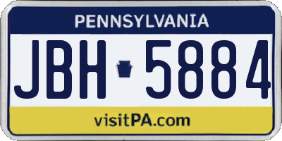 PA license plate JBH5884