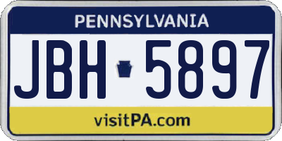 PA license plate JBH5897