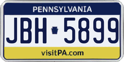 PA license plate JBH5899