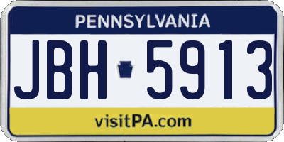 PA license plate JBH5913