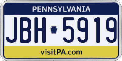 PA license plate JBH5919