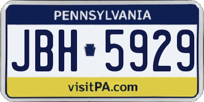 PA license plate JBH5929